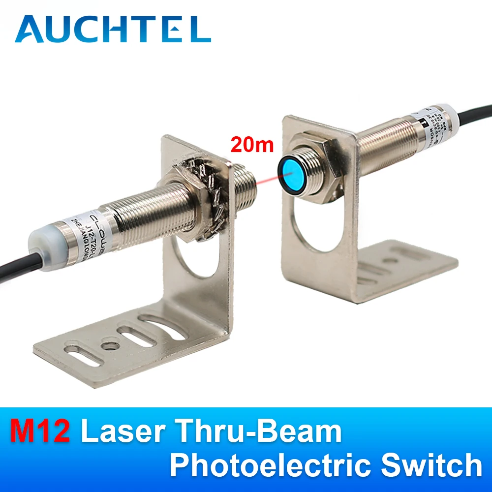 M12 20m Safety Working Detection Laser Sensor Through Beam Photoelectric Proximity Switch J12-T