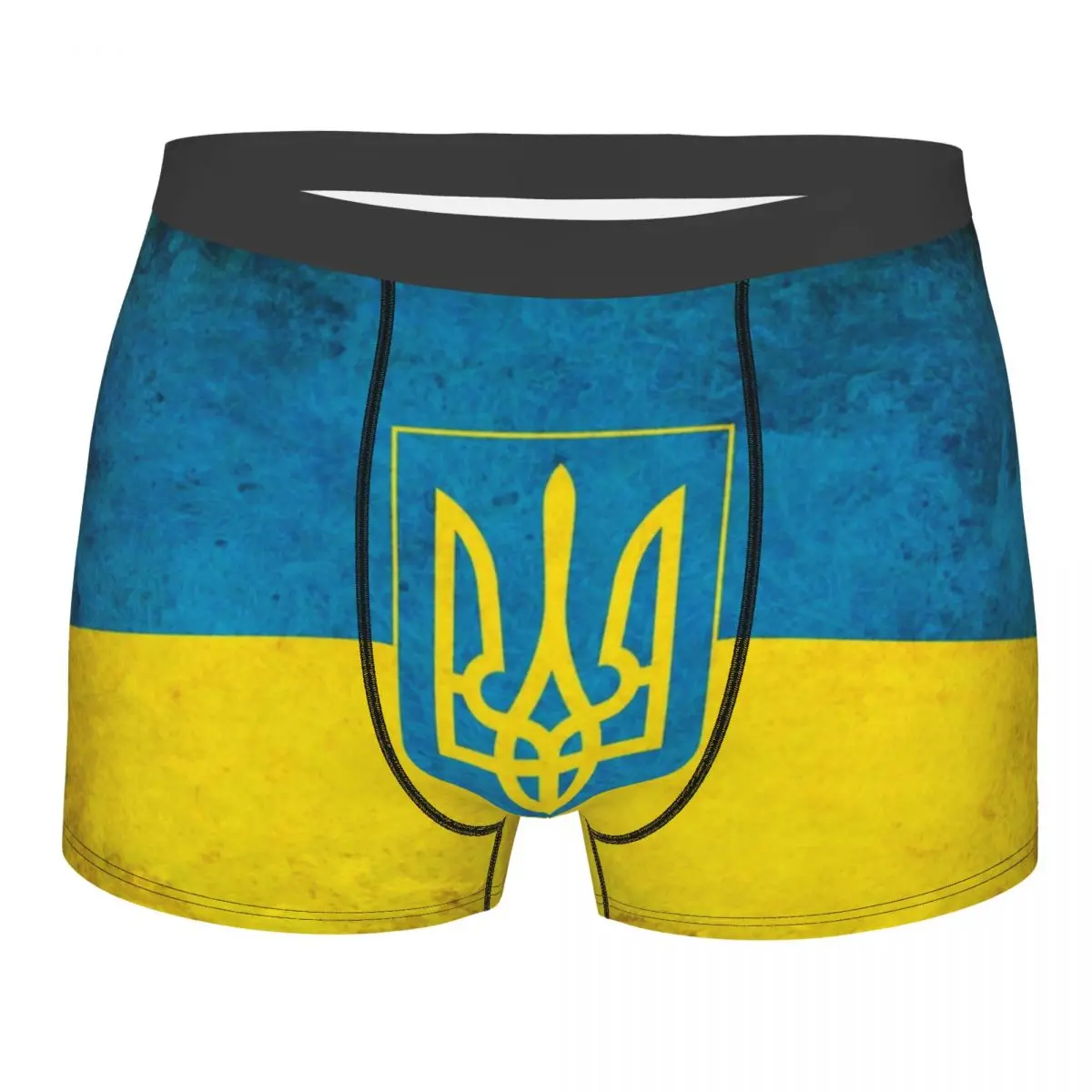 Custom Coat Of Arms Ukraine Flag Underwear Men Breathbale Boxer Briefs