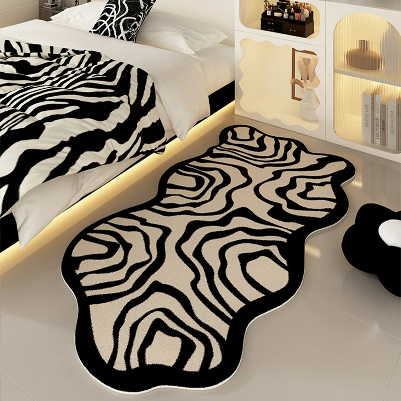 

French Style Bedroom Decor Carpet Irregular Shapes Carpets for Living Room Thick Plush Lounge Floor Mat Fluffy Soft Bedside Rug