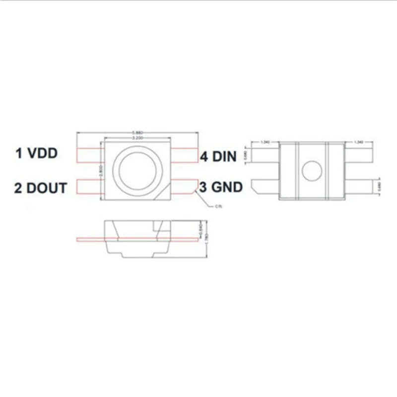 

600 шт. SK6812 MINI-E RGB (аналогичный WS2812B) SK6812 3228 SMD пикселей светодиодный чип индивидуально адресуемый полноцветный DC 5V-A80Z