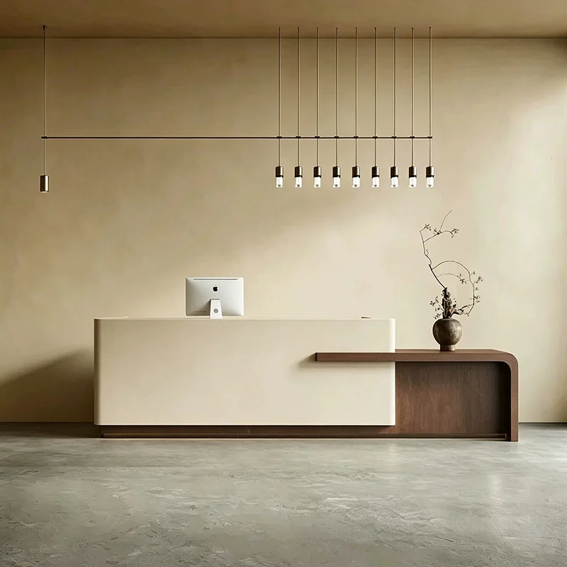 Simple Premium Reception Desk Padded High Back Reception Counter Folding Contemporary Mostrador Recepcion Shop Counter Furniture