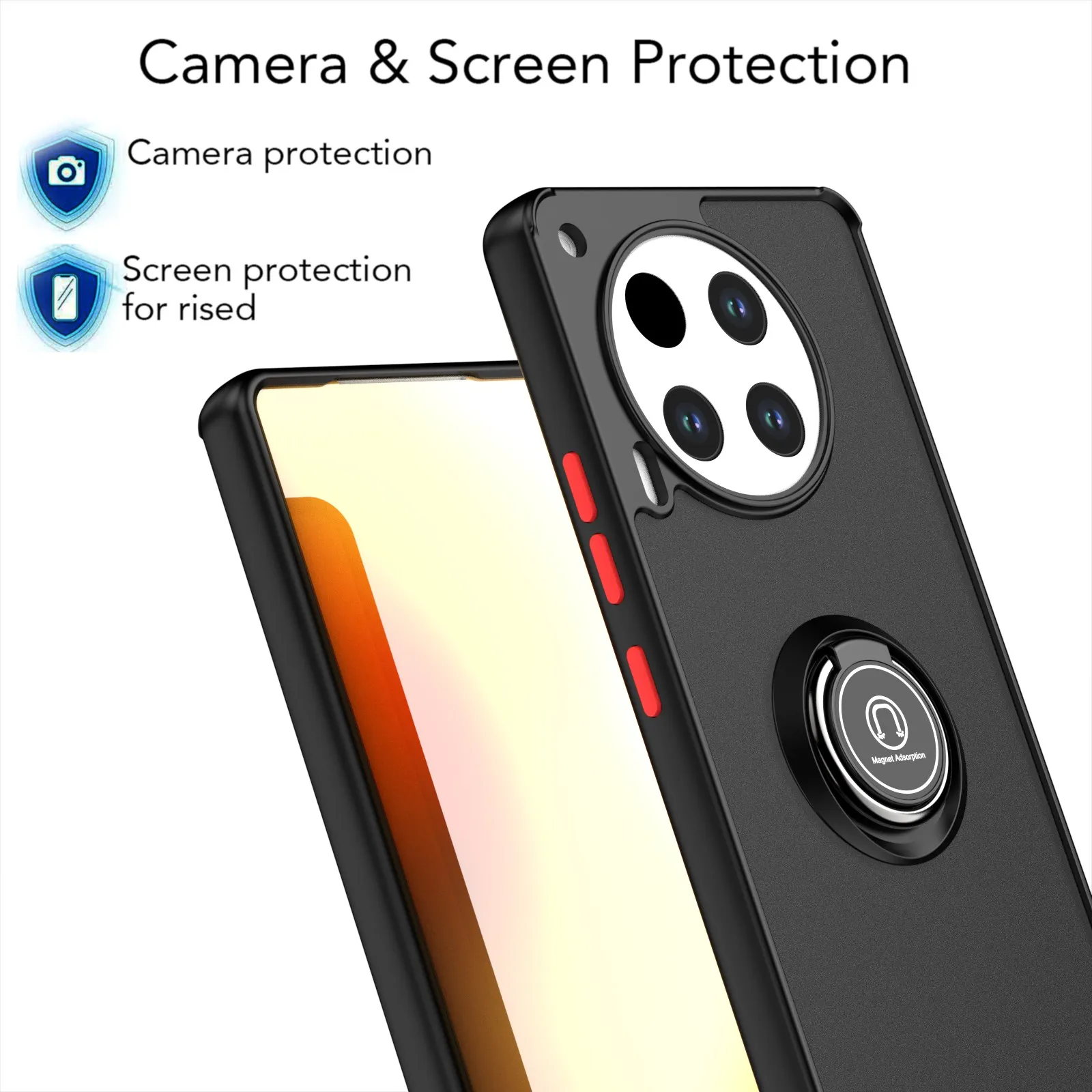Funda for Tecno Camon 30 4G Camon 30 Pro 5G Case Armor Holder Magnetic Ring Stand Cover Full Protective Shockproof Back Cover view 5