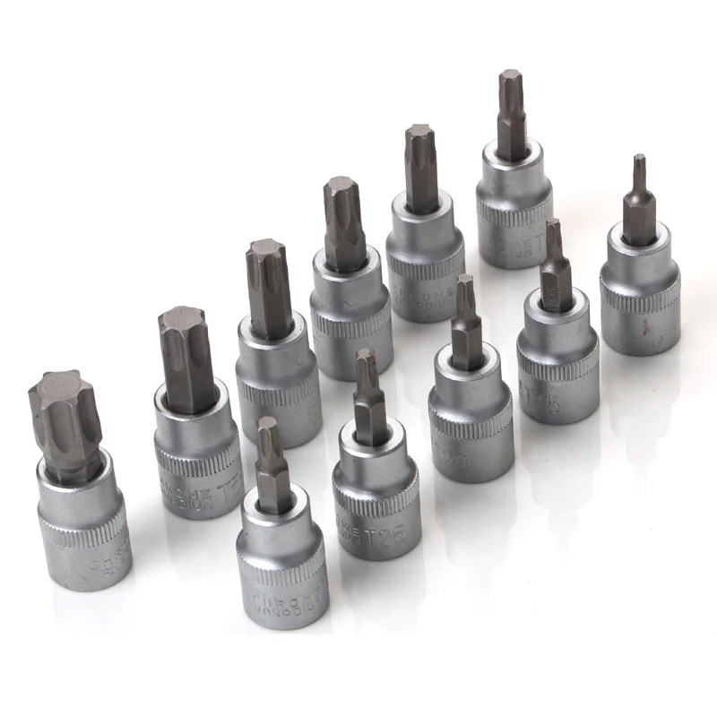 

34Pcs Torx Socket Set Triple Square Socket Set Torx Bit Socket Set Star Bit Set Male Female Set-New