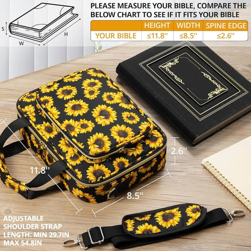 Fashion with Shoulder Strap Reading Book Storage Bag Portable Multi-function Handbag Large Capacity Bible Bag Valentines Day
