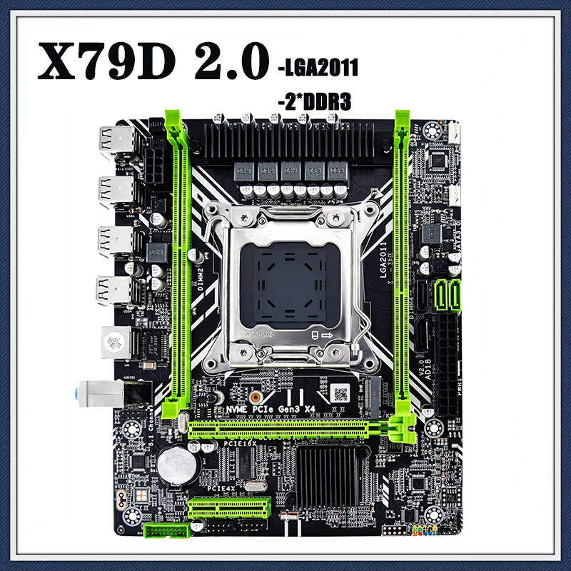 

X79D Motherboard Set With Xeon LGA2011 2pcs 8GB=16GB 1600MHz DDR3 ECC REG Memory M-ATX USB3.0 PCI-E NVME M.2