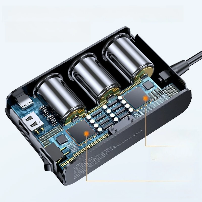 For Car 3-Way Cigarette Lighter Splitter 127W Multi-Function PD 30W QC3.0 Fast Charging Car Charger Adapter Auto Accessories