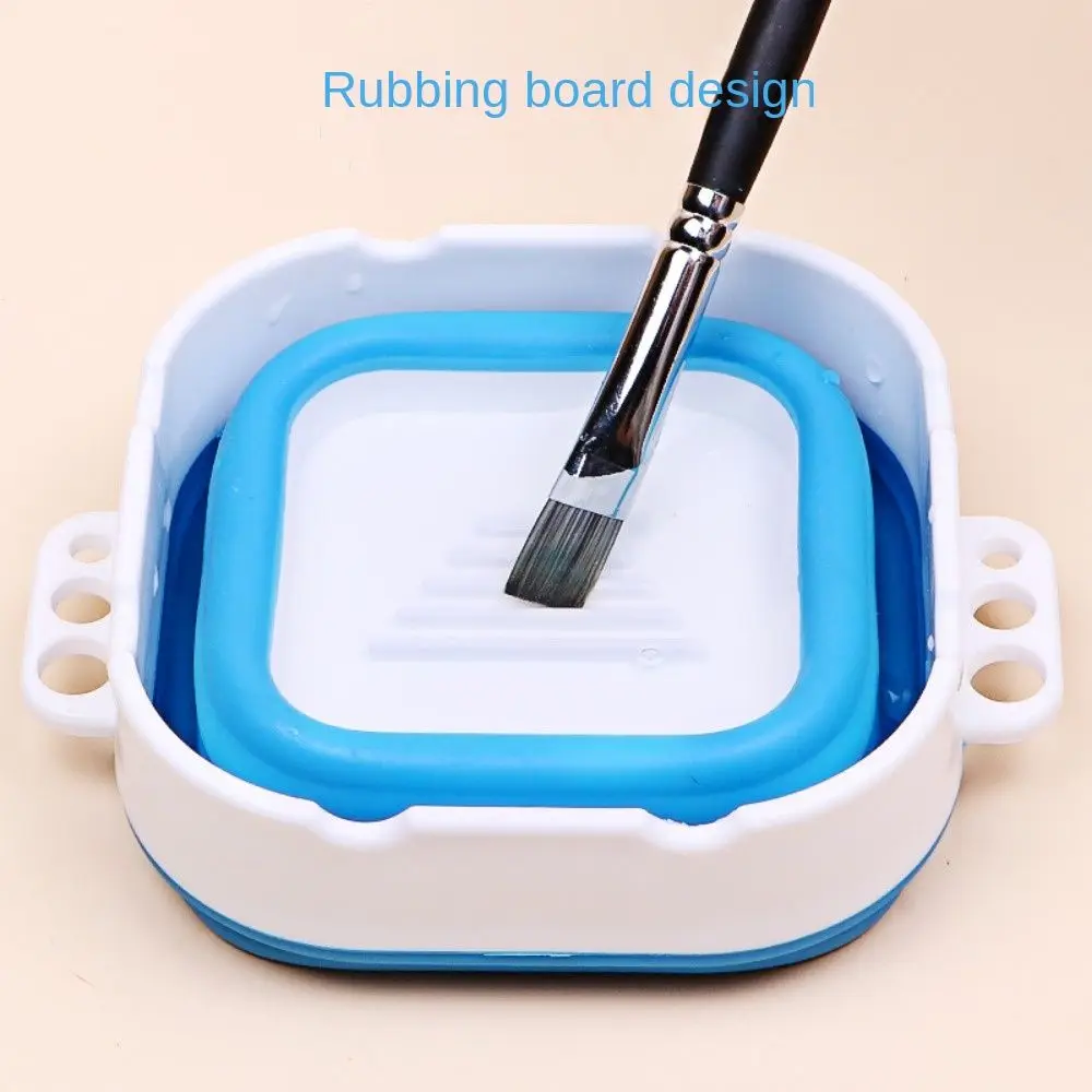 

Wash Pen Water Barrel 1.2L Paint Water Cup Mini Size Folding Brush Washer with Handle Portable Brush Cleaning Bucket Office