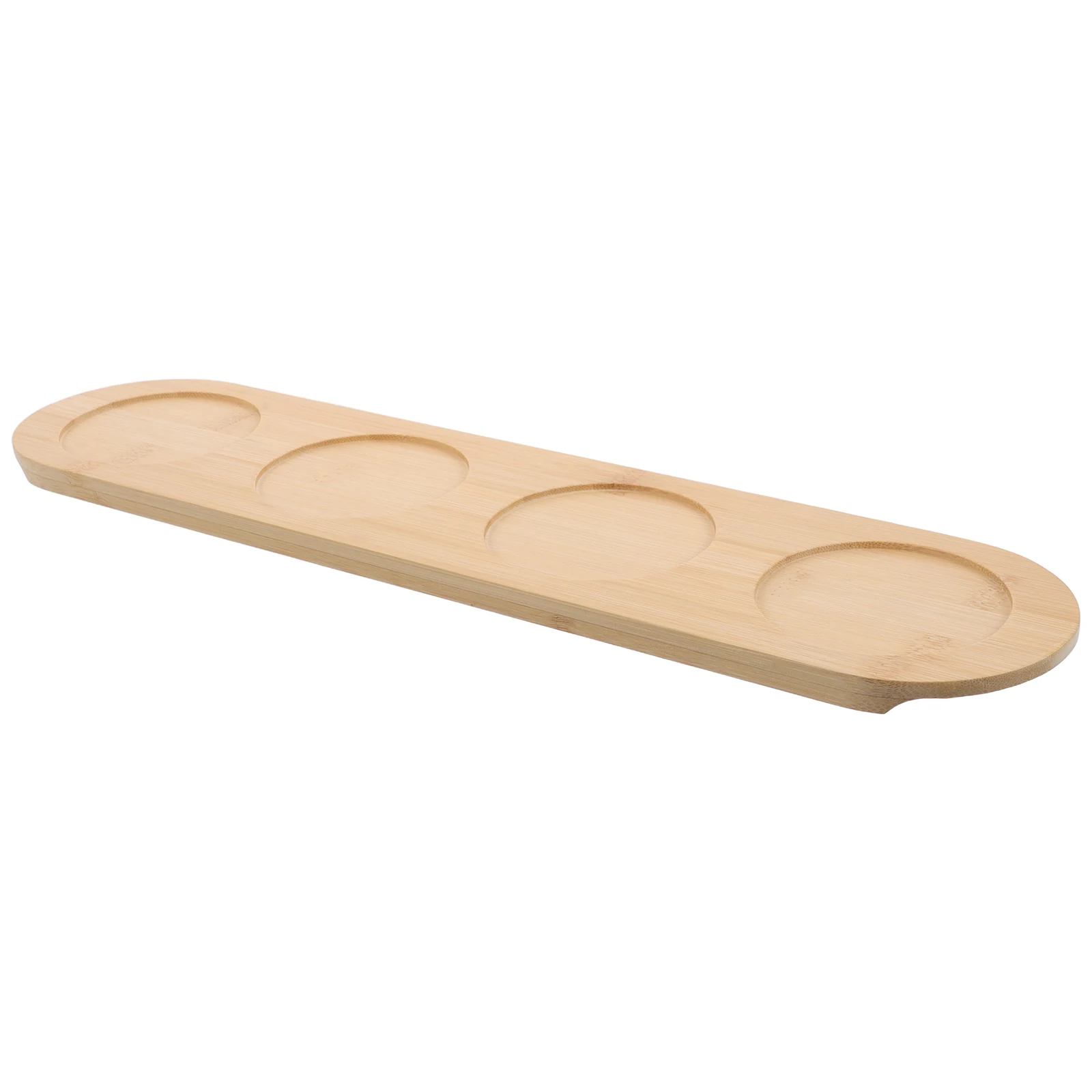 

Bamboo Holder Tray 4 Holes KTV Bar Anti Slip Coasters Whisky Bamboo Holder Rack Wooden Party