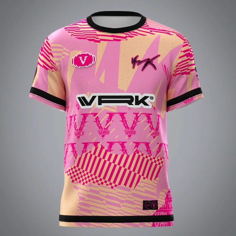 2026 Unisex Retro VRK All Over Print Jersey T-Shirt Breathable Mesh Short Sleeve Streetwear Casual E-Sports Tee Family Kids Tees