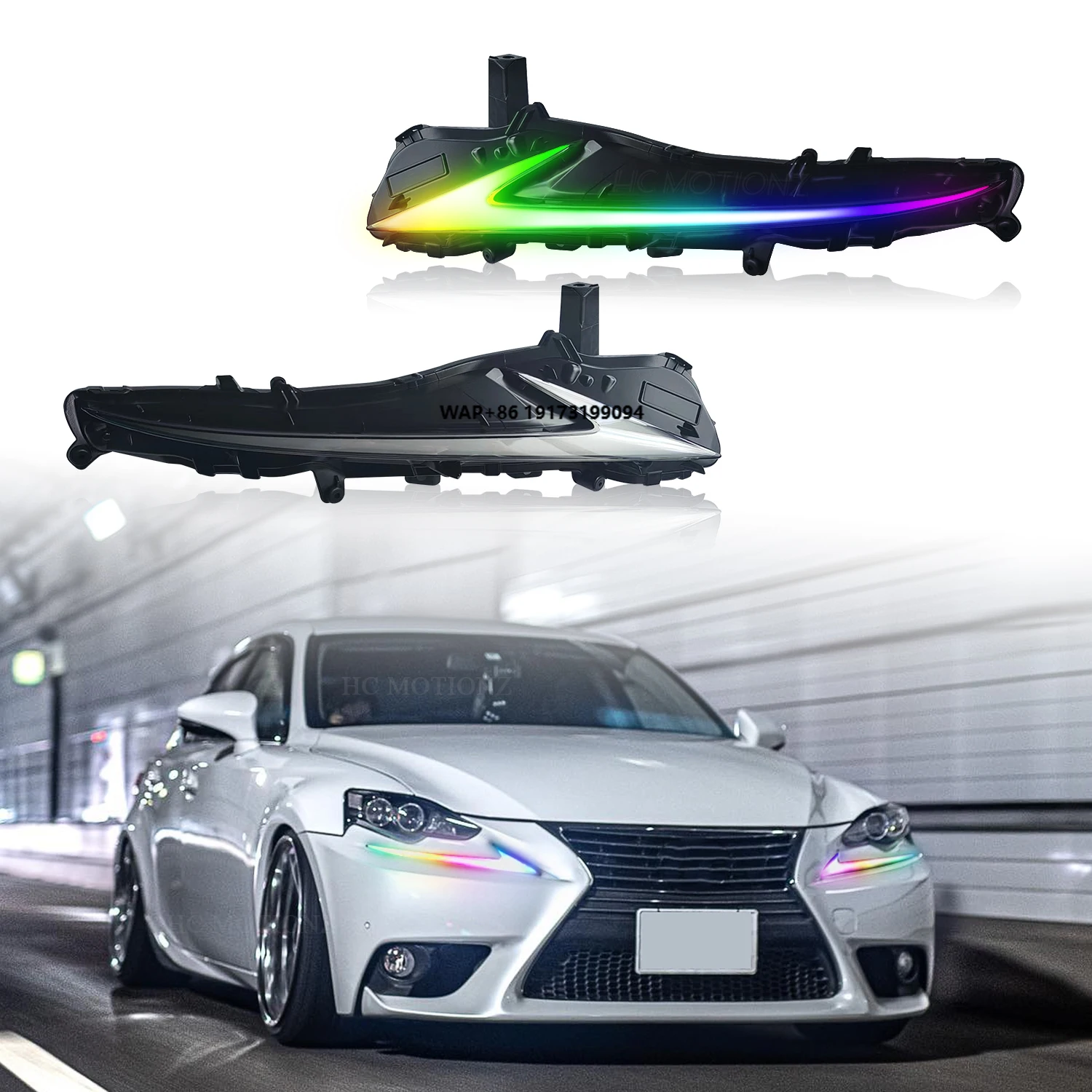 

HCMOTIONZ LED RGB DRL for IS250 2013-2016 Day Running Lights Animation IS350 300h f Car Front Fog Lamp Assembly