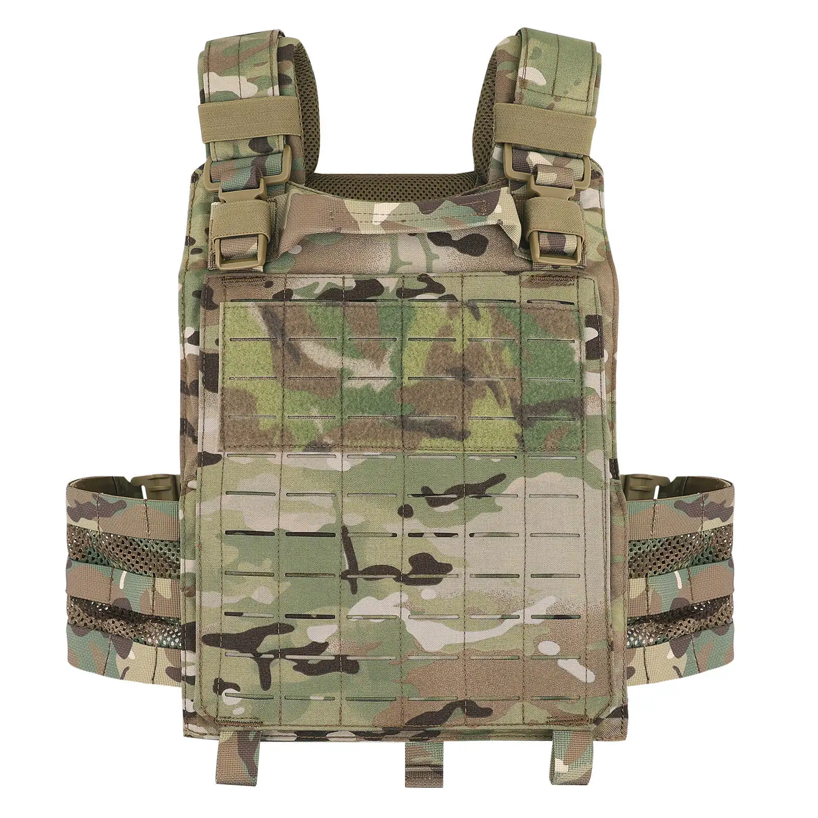 KRYDEX Tactical Vest Laser Cut MOLLE Panel Plate Carrier Quick Release Hunting Paintball Outdoor Lightweight Vest Gear