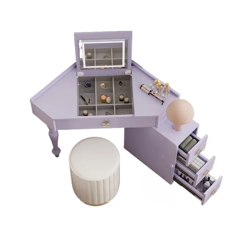 

Dopamine dresser bedroom corner dressing table small apartment clamshell makeup bucket integrated storage cabinet