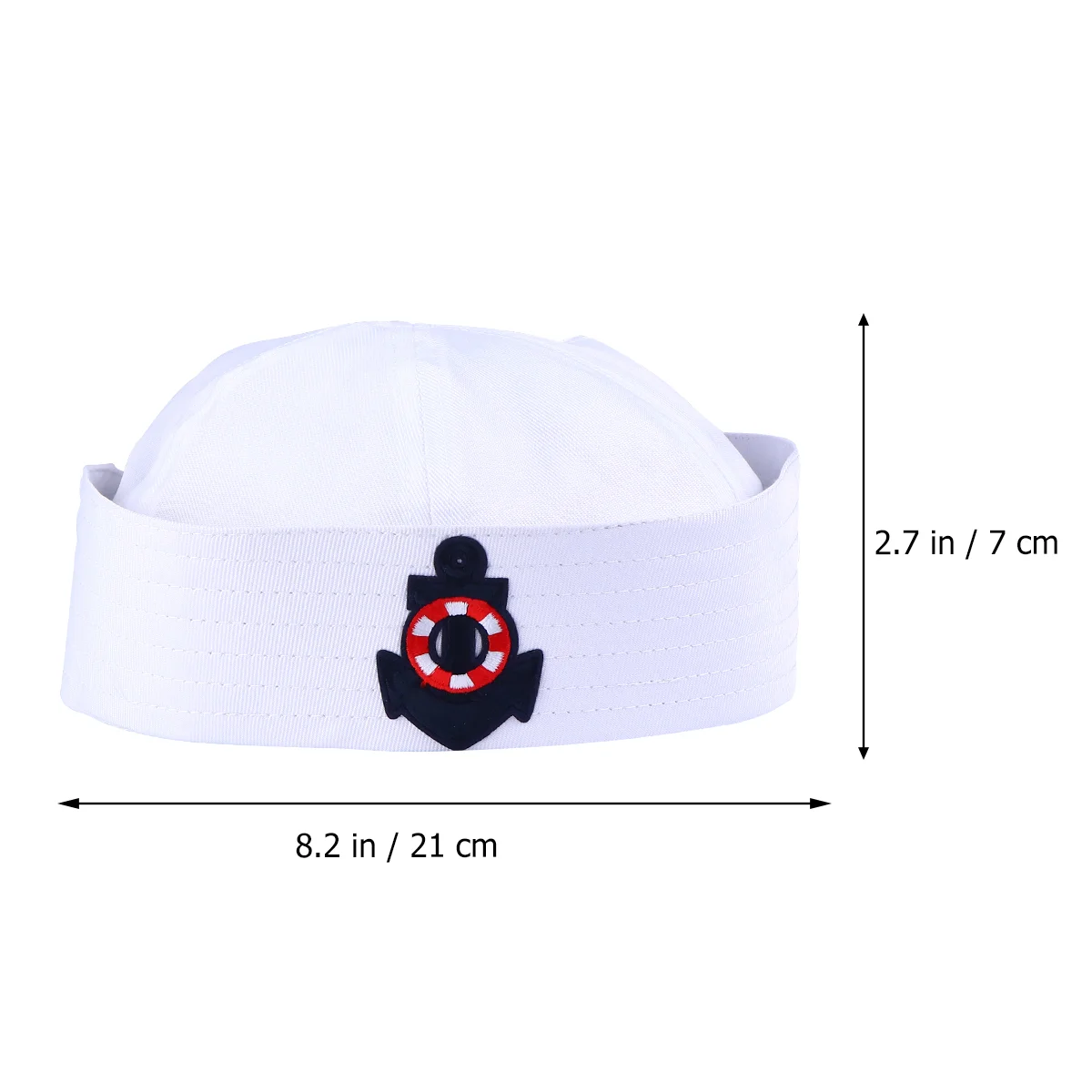 Sailor Hat Stage Show Props Cuffed White Navy Child Bonnet for Men Fabric Hats Captain