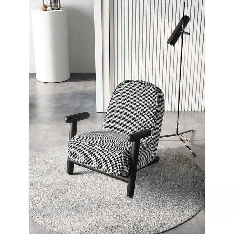 Leisure chair Solid wood designer recliner Simple modern single sofa chair Single chair Nordic light luxury balcony