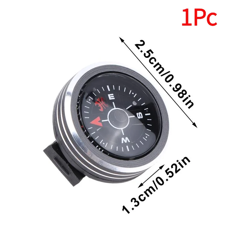 1Pc Mini Portable Watch Strap Button Removable Compass Survival Mini Pocket Compass Outdoor Tools Hiking Camping Accessories.
