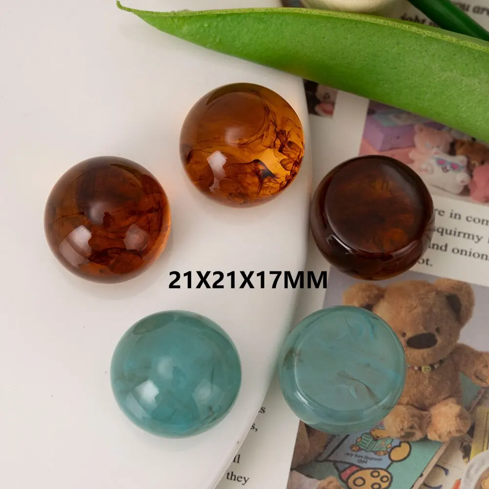Translucence Green Dome Resin Cabochon 10pcs Resins Flatback for DIY Decoration Accessories Wholesale Ornament Bulk Supplier