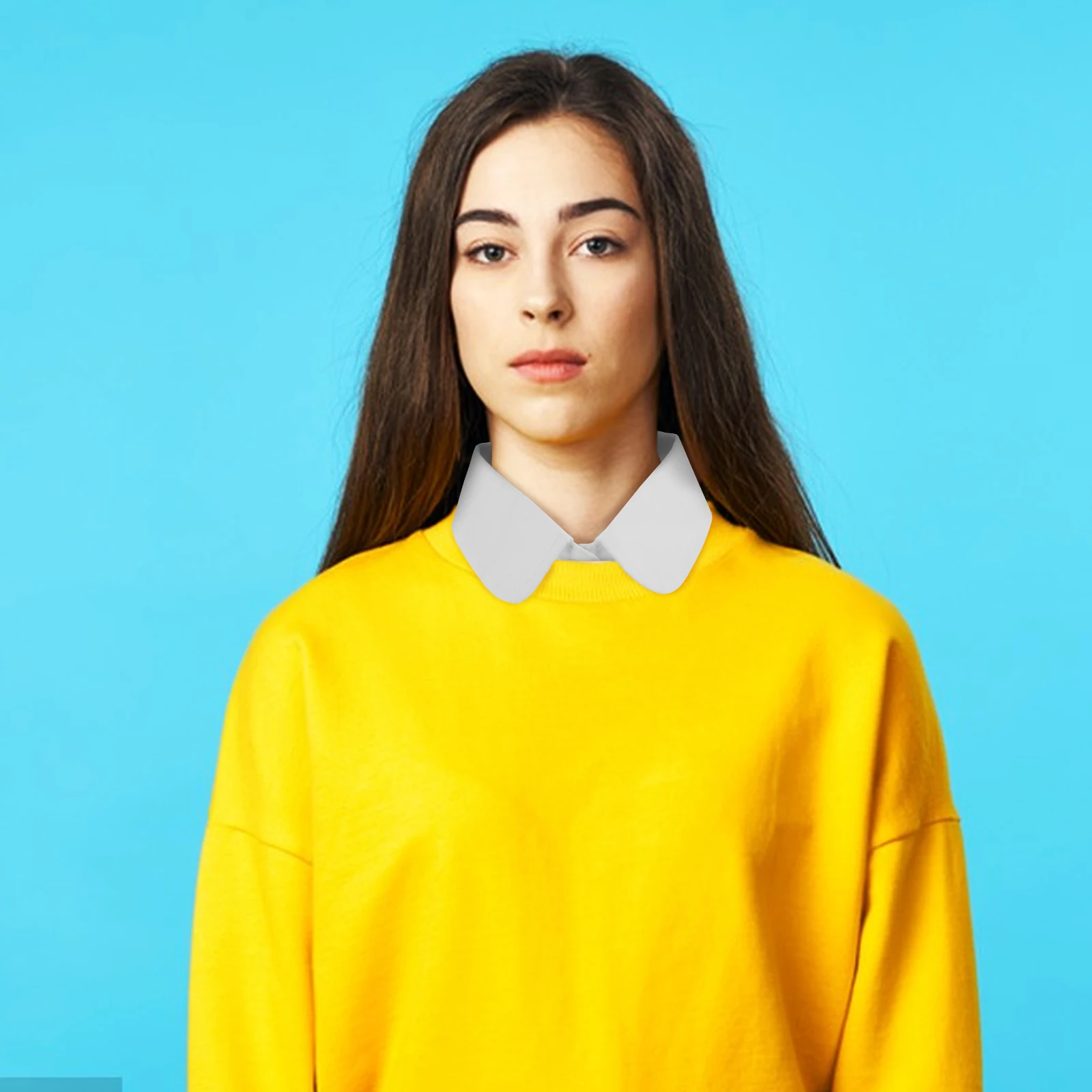 

Detachable Fake White Chiffon Faux Collar For Women Men Neckline Insert Blouse Shirt Accessory Formal Casual Wear High