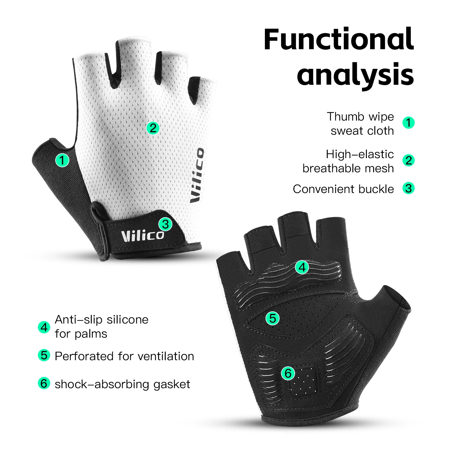 VILICO ถุงมือปั่นจักรยานแบบครึ - Workout Glove Gym บทวิจารณ์และราคา