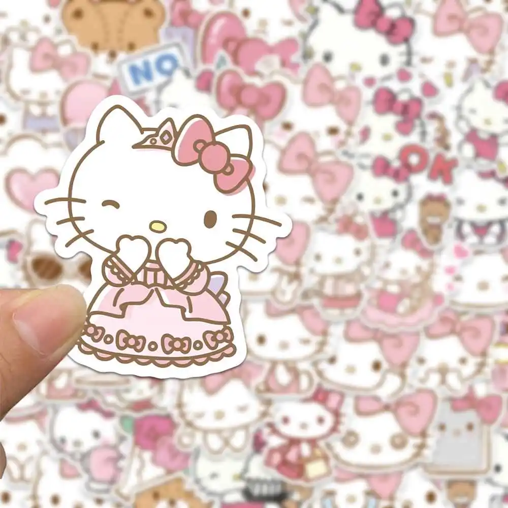 

50 HelloKitty Hello Kitty pink girl heart stickers notebook phone shell water glass waterproof stickers