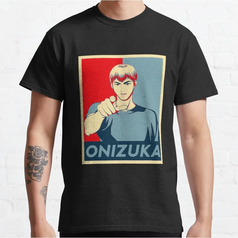 

1114 Great Teacher Onizuka Anime Gift t shirt 100% cotton print clothing Manga GTO Graphic Tee Y2K clothes Large size Tops S-6XL