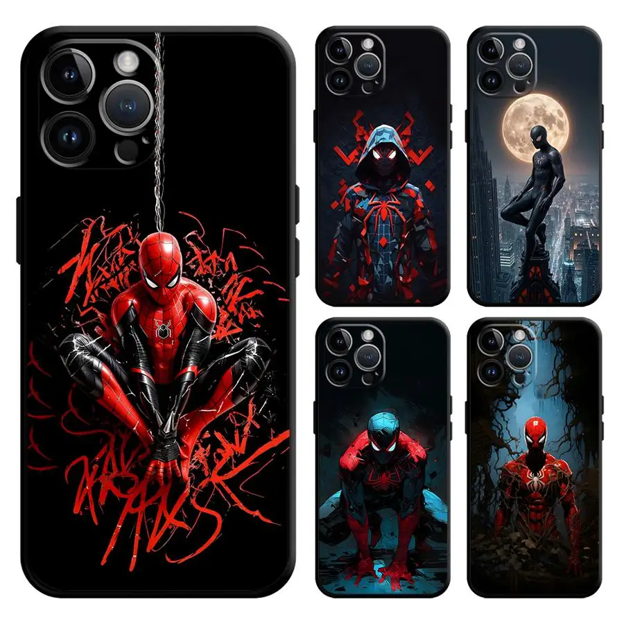 Capa de Telefone para Apple iPhone 11 16 15 Pro 7 8 Air 13 14 12 17 Pro Max XR XS MAX, Capa de Telefone Marvel Smart Spider Man