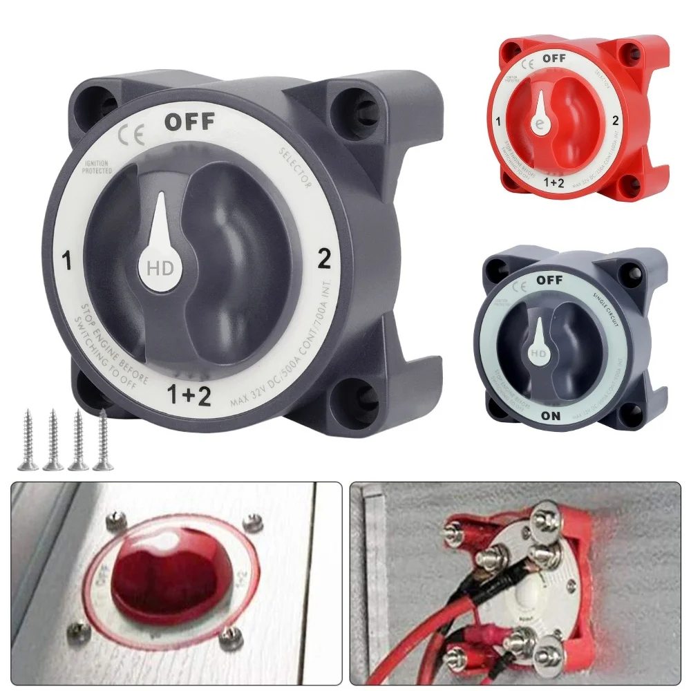 

Marine 12V Battery Cut Off Switch 2 3 4 Position Battery Disconnect Dual Single Switch Isolator for Camper RV Truck Boat Caravan