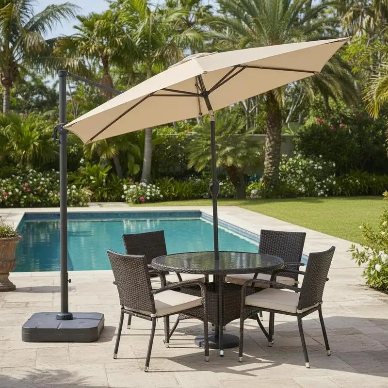 

7.5 feet Outdoor Patio Heavy Duty Market Umbrella with Push Button Tilt-Beige