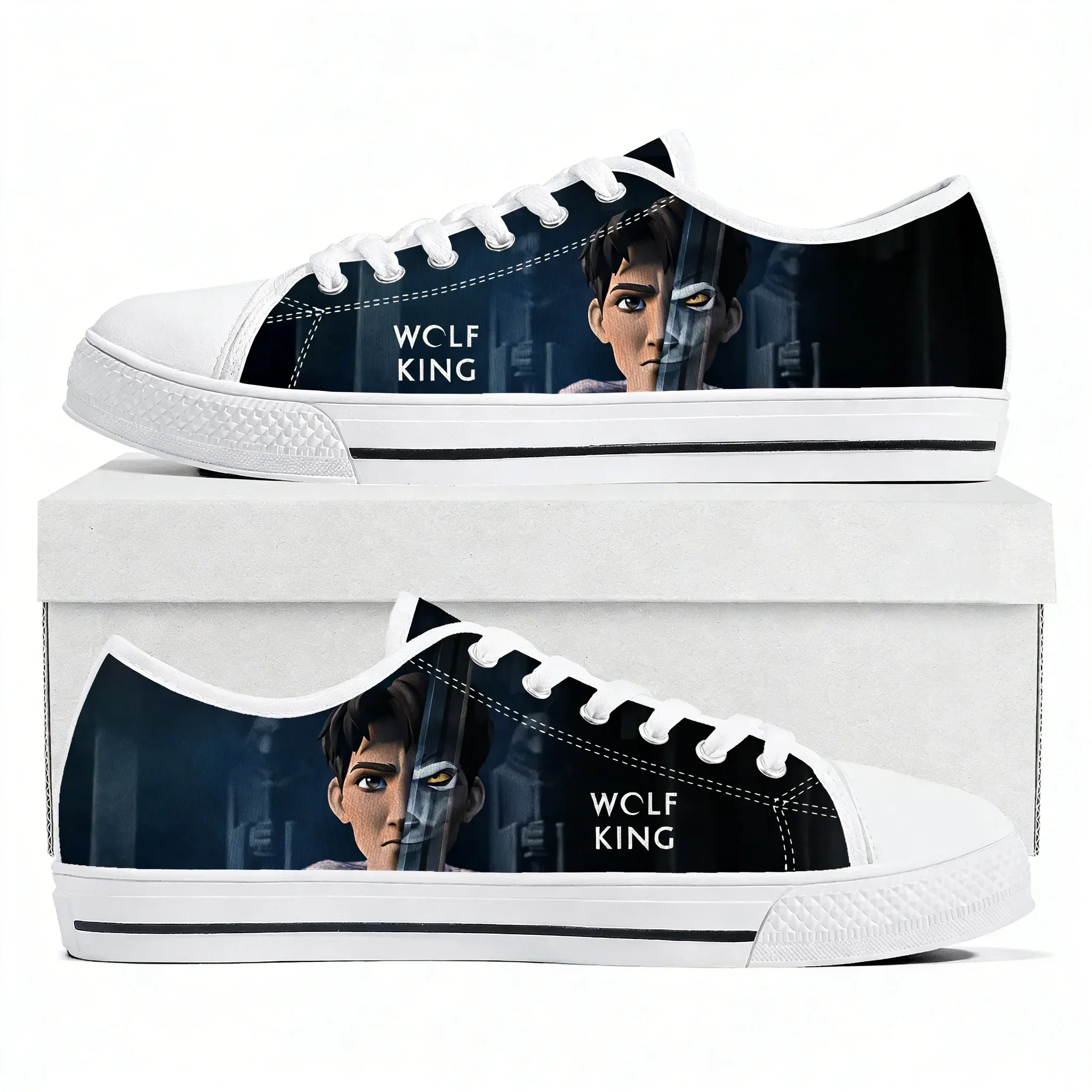 

Кроссовки Wolf King Low Top высокого качества для мужчин, женщин и подростков, модные повседневные дышащие кеды с принтом, обувь на заказ