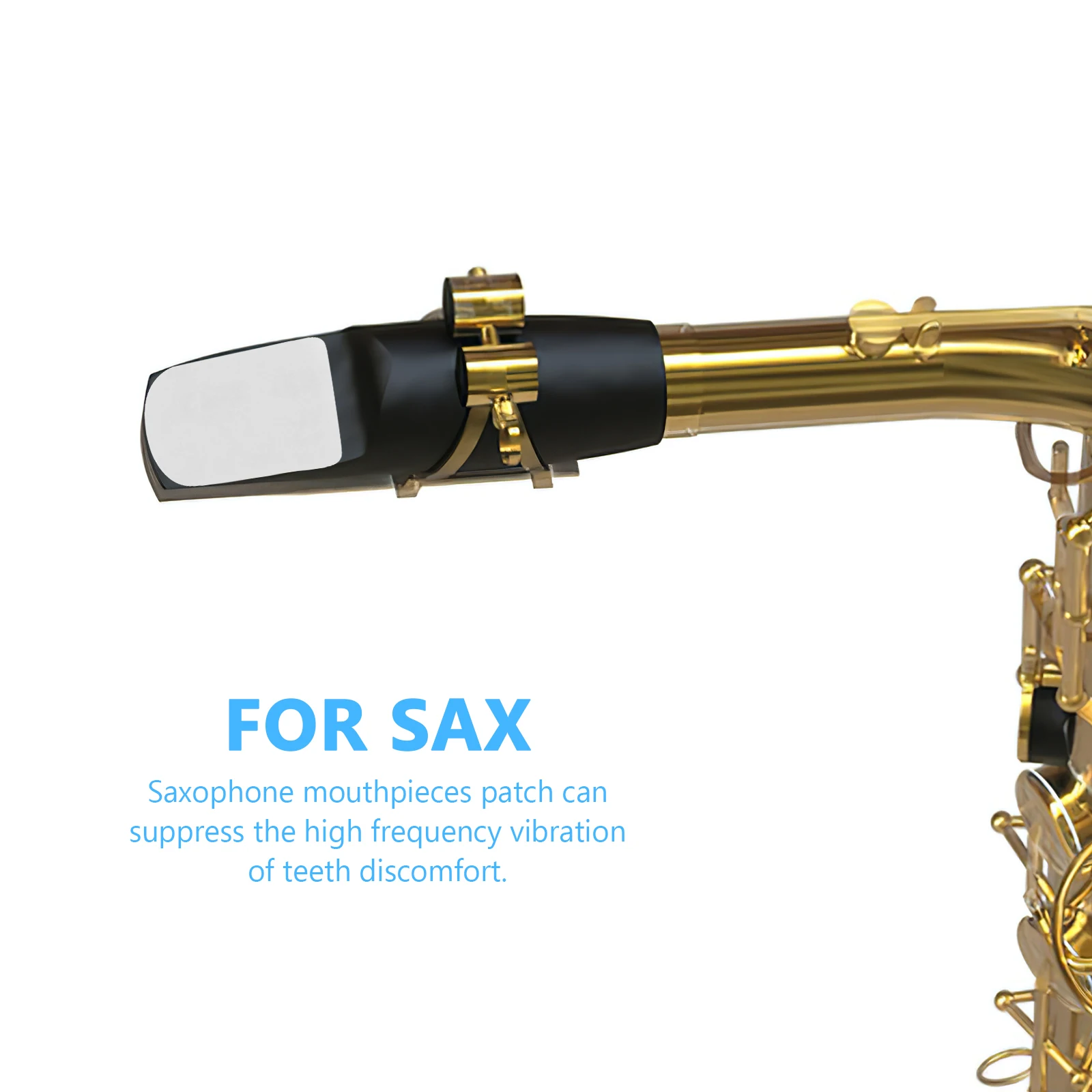 

Silicone Saxophone Mouthpieces Patches Teeth Comfort Anti-Vibration Cushions Replace Broken Pads Protect Mouthpiece Alto
