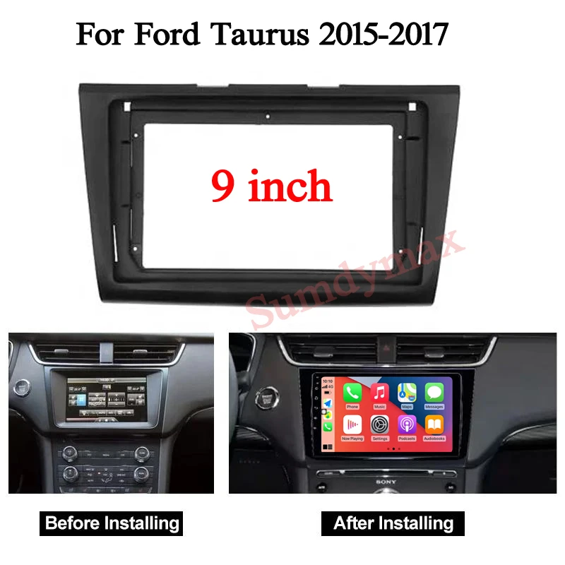 

9 inch Car Radio Frame Fascias Navigation Panel For Ford Taurus 2015 16 17 Android Screen Dask Kit Fascia Frame