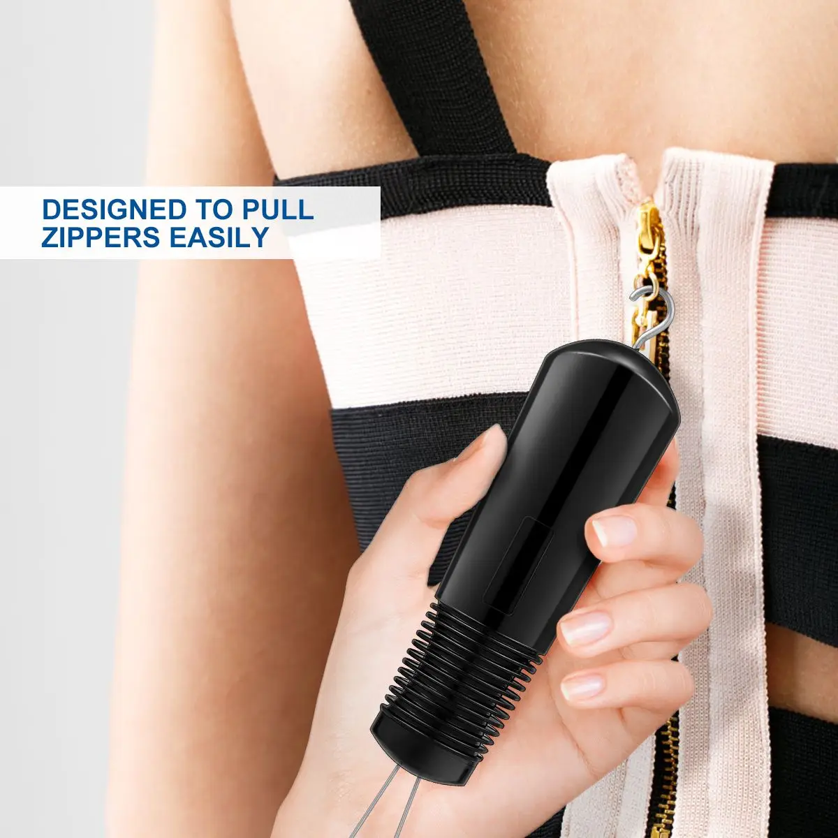 Buttons Dressing Aids Tool Grip Hook Helper Zipper Pull Assist Wear Socks Black