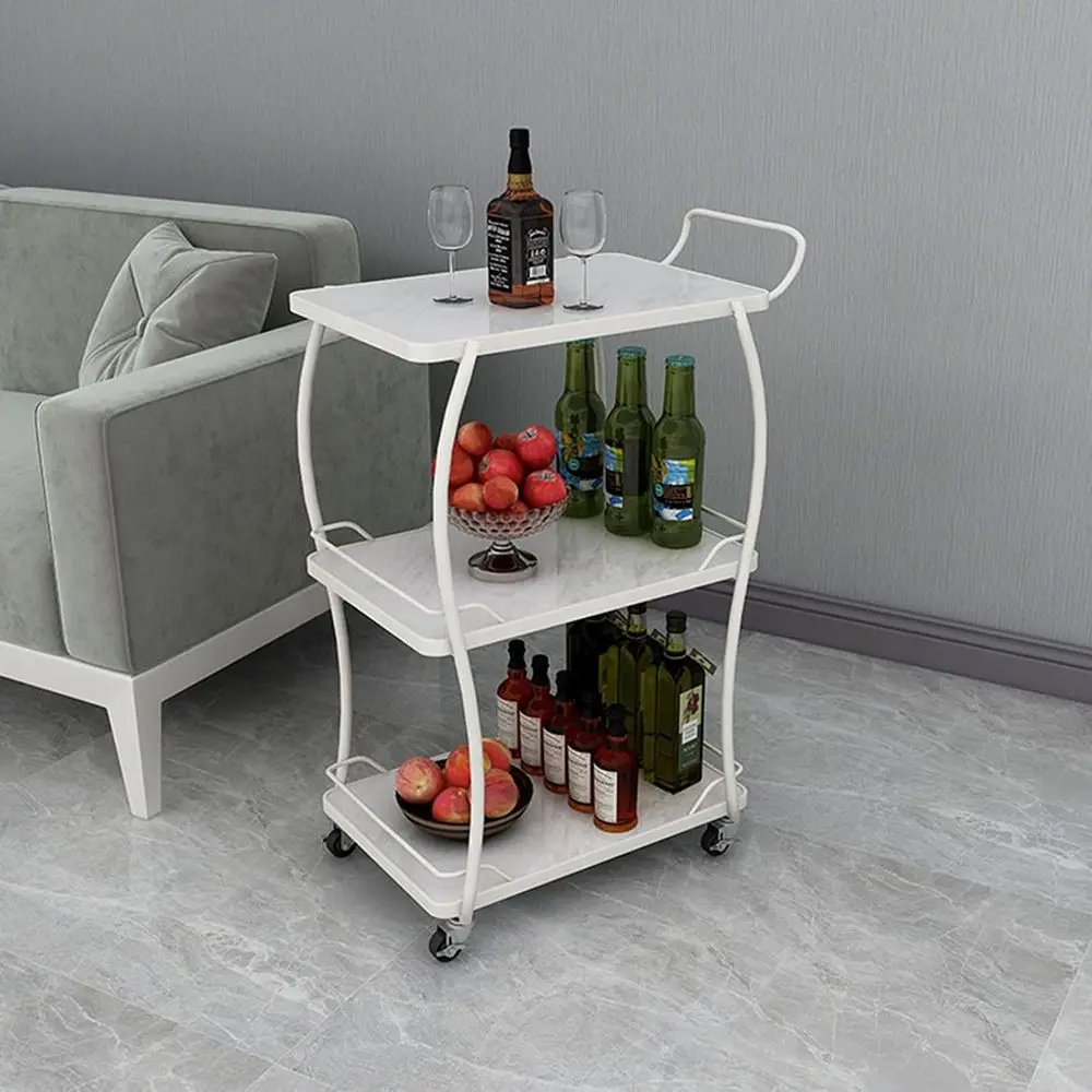 

Tri-Level Hotel & Restaurant Beauty Service Cart with 360° Swivel Casters