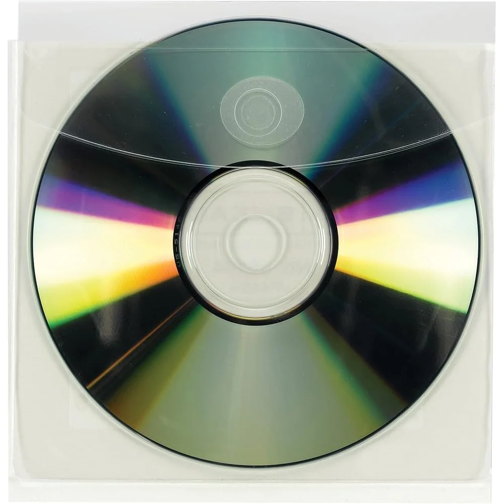 Self-Adhesive Poly Pockets CD DVD Size Resealable Flap Clear 10 Pack Acid Free PVC Free Organizer Sleeves Media Storage