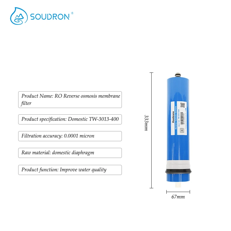 TW-3013-400 doméstico inverte purificador de filtragem de sistema de água de deslocamento de membrana de osmose