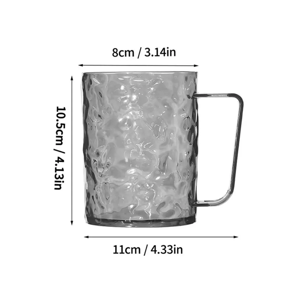 Transparent Glacier Pattern Toothbrush Cup With Handle For Bathroom_voghion.com