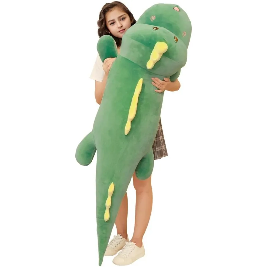 

68 Inch Jumbo Dinosaur Plush Toy Pillow Giant Stuffed Animal in Blue Large 5.6 Feet Plushie Cuddle Toy Cute Gift for Girlfriend