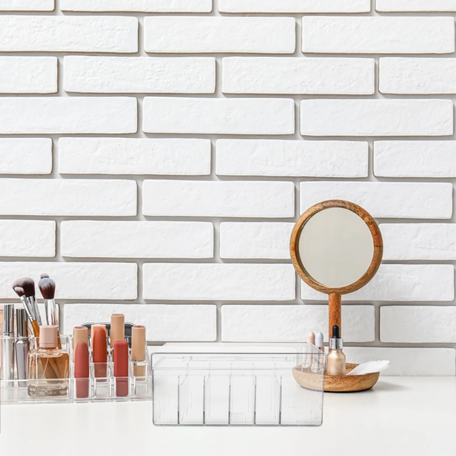 

Large Capacity Acrylic Eyelash Storage Box Dustproof Lid Lash Organizer Transparent Case Makeup Vanity Display