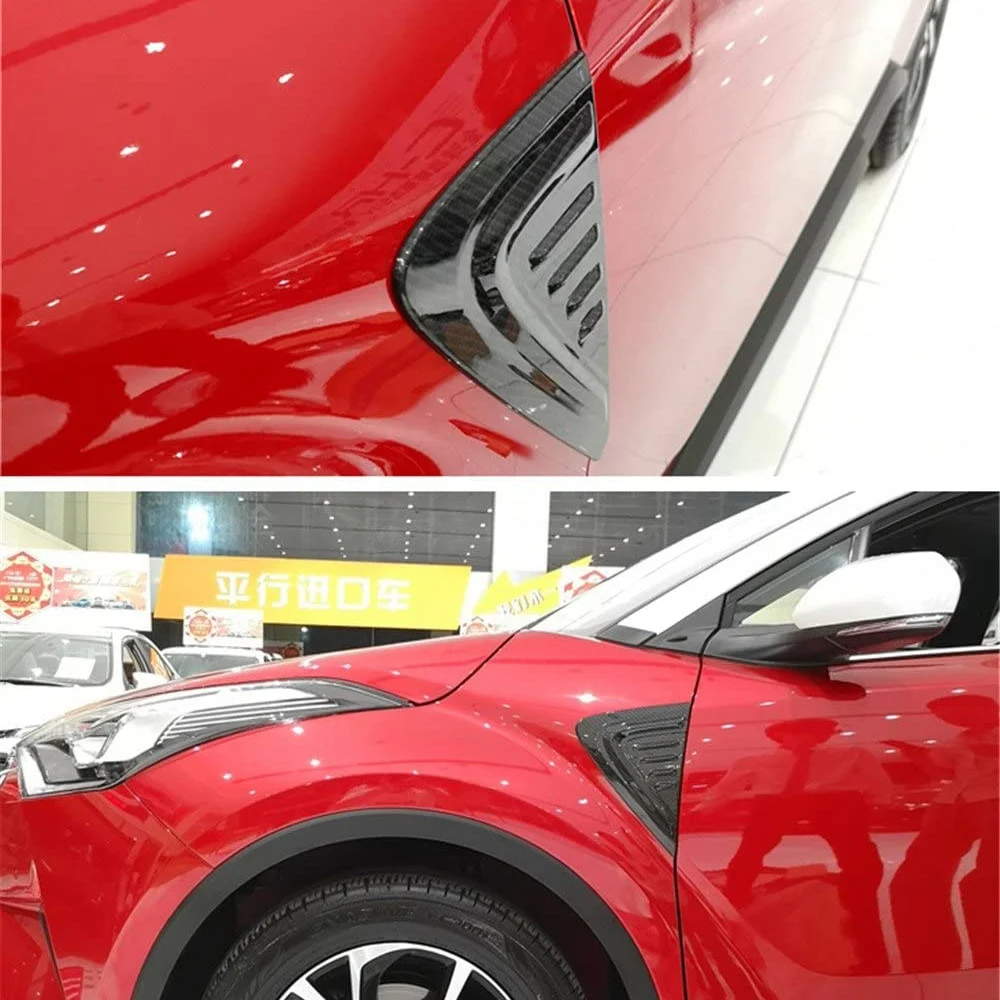 متفوقة لتويوتا C-HR حقوق الإنسان 2016-2020 سيارة ألياف الكربون نمط الجانب الجبهة تنفيس الهواء الحاجز غطاء الزخرفية صالح الملحقات