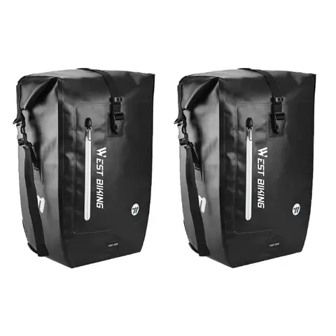 웨스트 바이킹 방수 자전거 가방 25L 여행 사이클링 가방 바구니 자전거 리어 트렁크 랙 테일 시트 가방 자전거 가방 패니어 2개 웨스트 바이킹 방수 자전거 가방 25L 여행 사이클링 가방 바구니 자전거 리어 트렁크 랙 테일 시트 가방 자전거 가방 패니어 2개