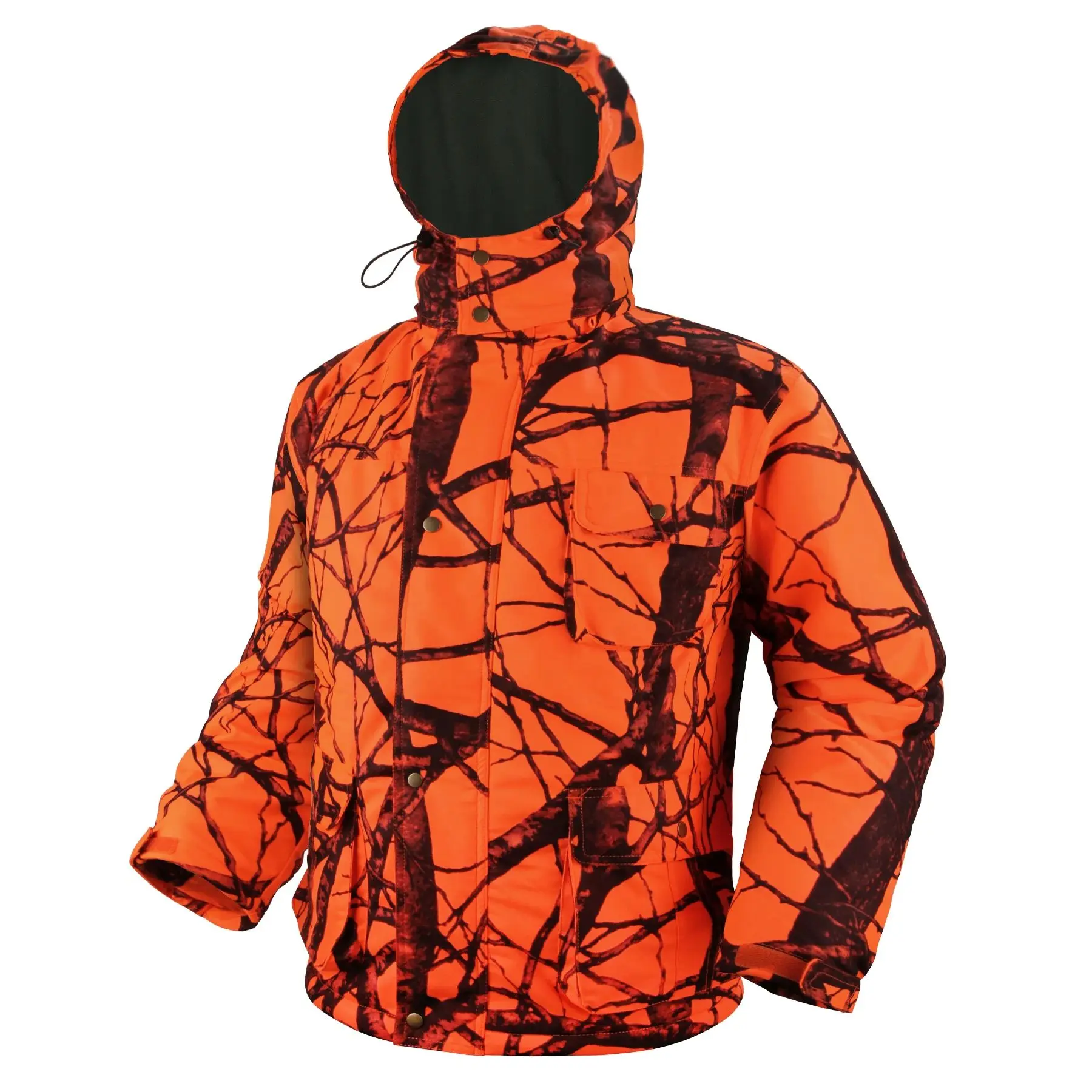 Hunting Jackets Men Outdoor Fishing Camping Hunting Clothing Autumn Winter Orange Camo Hoodie Coat Soft Windproof Tactical Coats