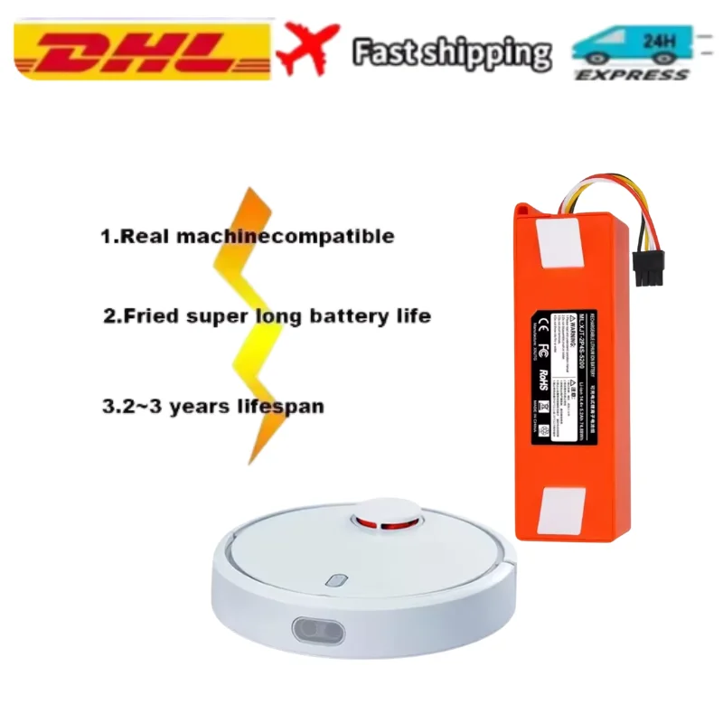 

100% Original BRR-2P4S-5200S Robotic Vacuum Cleaner Replacement Battery For Xiaomi Roborock S55 S60 S65 S50 S51 S5 MAX S6 Parts