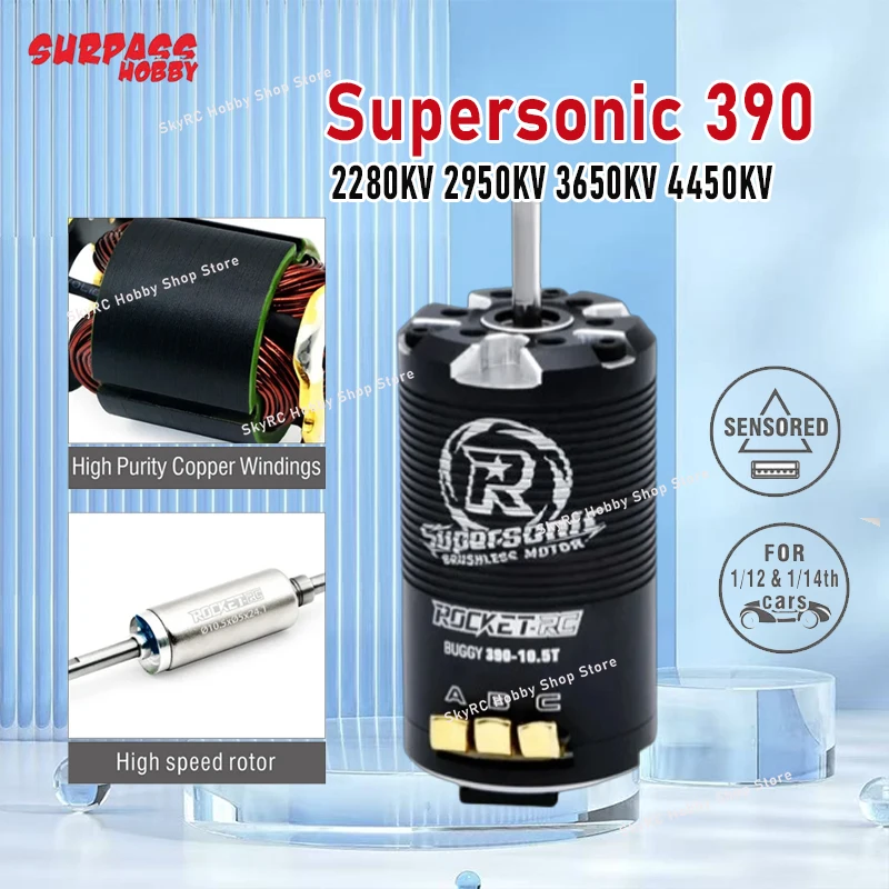 

Двигатель Surpass Hobby Rocket-RC Supersonic 390 2280KV 2950KV 3650KV 4450KV Бесщеточный двигатель с датчиком для радиоуправляемого автомобиля 1/12 1/14