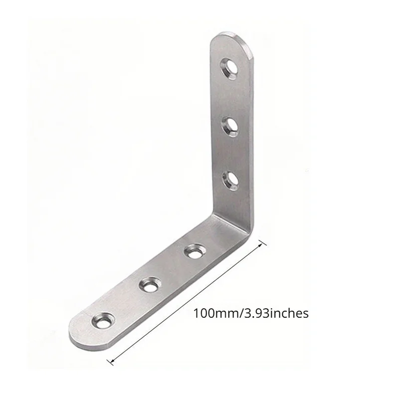 10pcs 90 องศามุมสแตนเลสมุมรั้งวงเล็บสําหรับเก้าอี้/ชั้นวาง/ตาราง Wall Mount แขวน