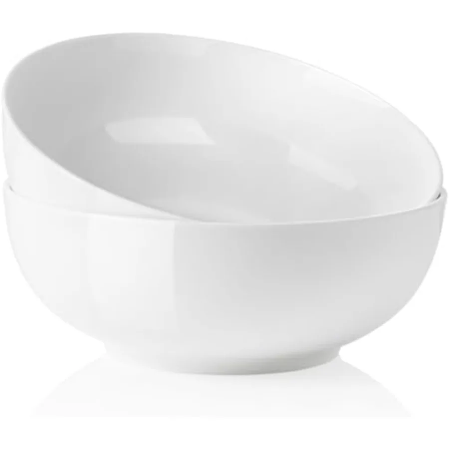 

Большие сервировочные миски - керамические салатники, фруктовницы, миски для пасты и супа, набор из 2 мисок для сервировки, подходят для микроволновой печи и посудомоечной машины