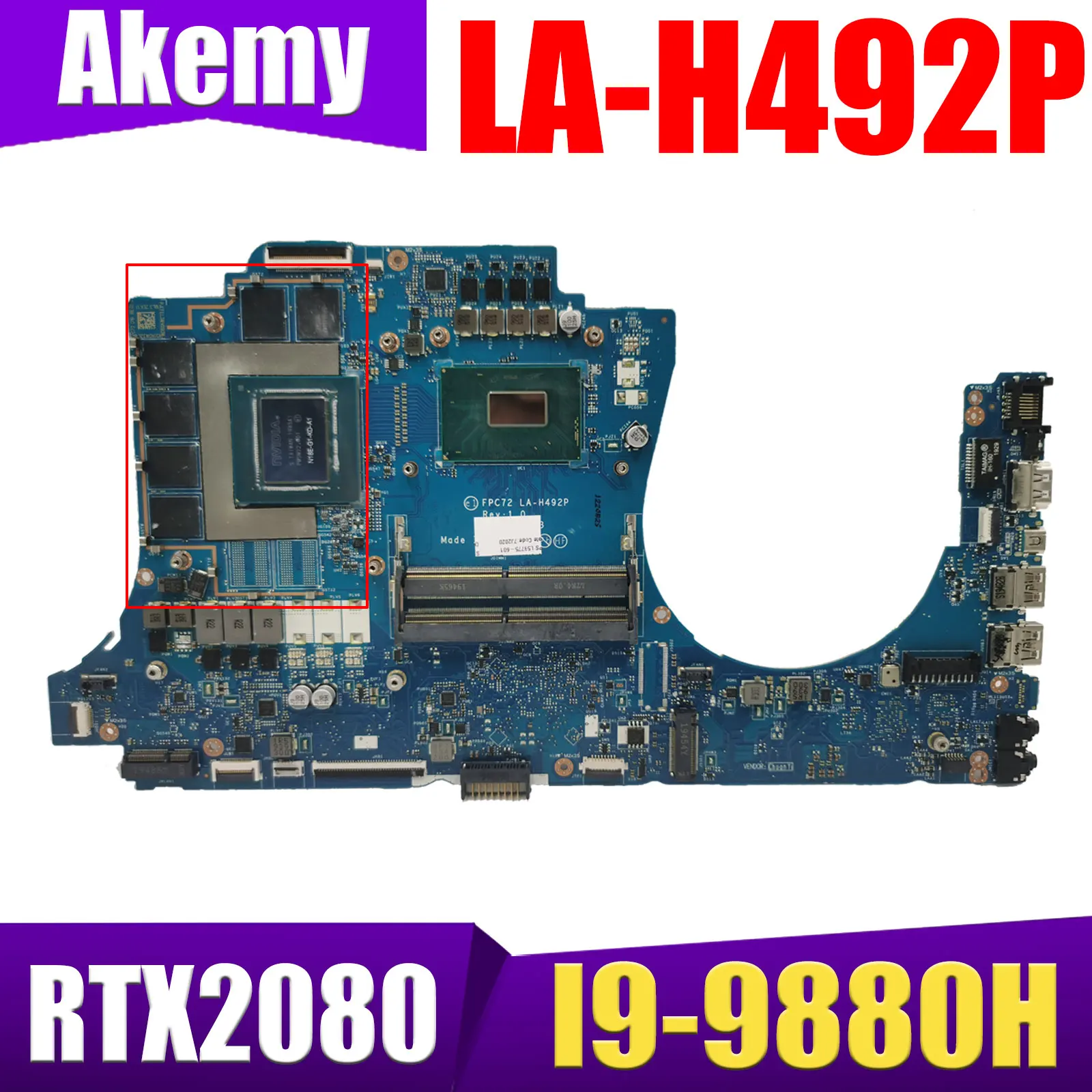 

Материнская плата для ноутбука HP OMEN 17-CB 17t-CB LA-H492P с процессором: I7-9750H I9-9880H GPU: RTX2070/RTX2080 8G Test 17T-CB