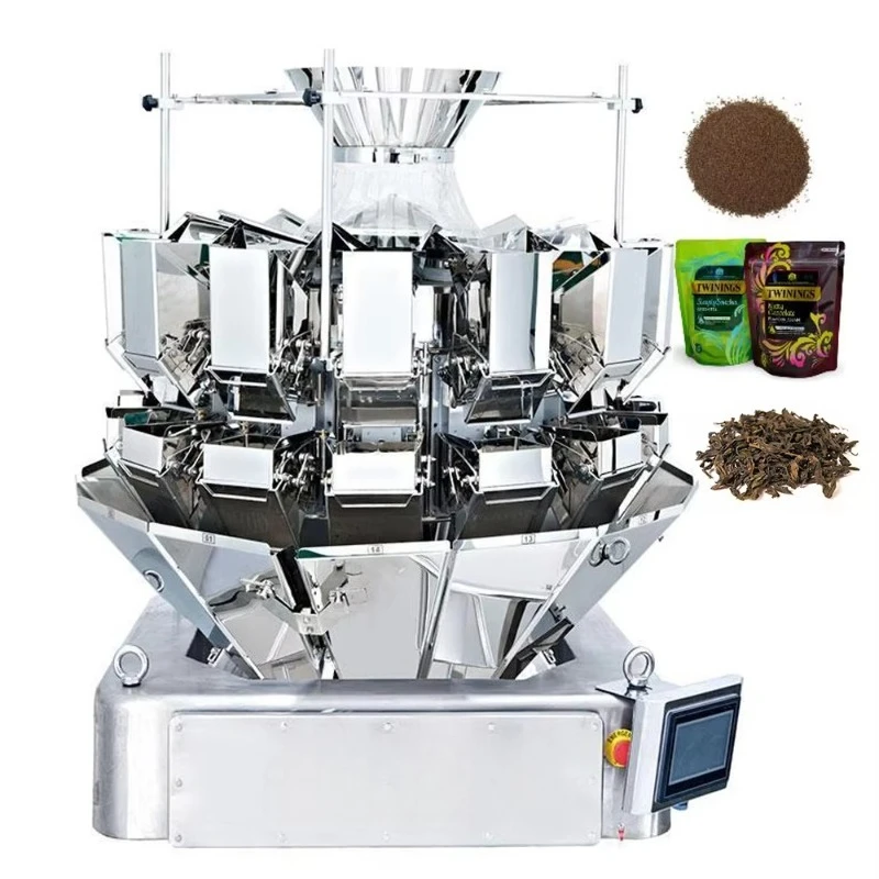 Machine d'emballage automatique multi-têtes pour entreprises, 14 têtes, haute productivité, pesage de thé, café, chocolat en poudre, sachets personnalisés