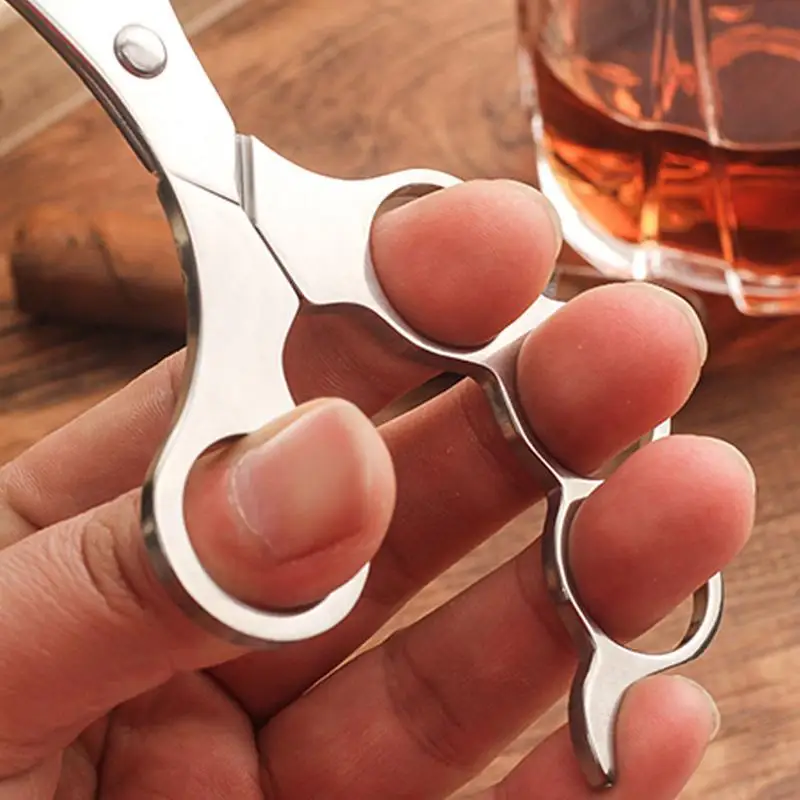 Simple Cigars Scissors Professional Cigars Scissors Stainless Steel Guillotine Scissors Cutters Precise Cutting Birthday Gift