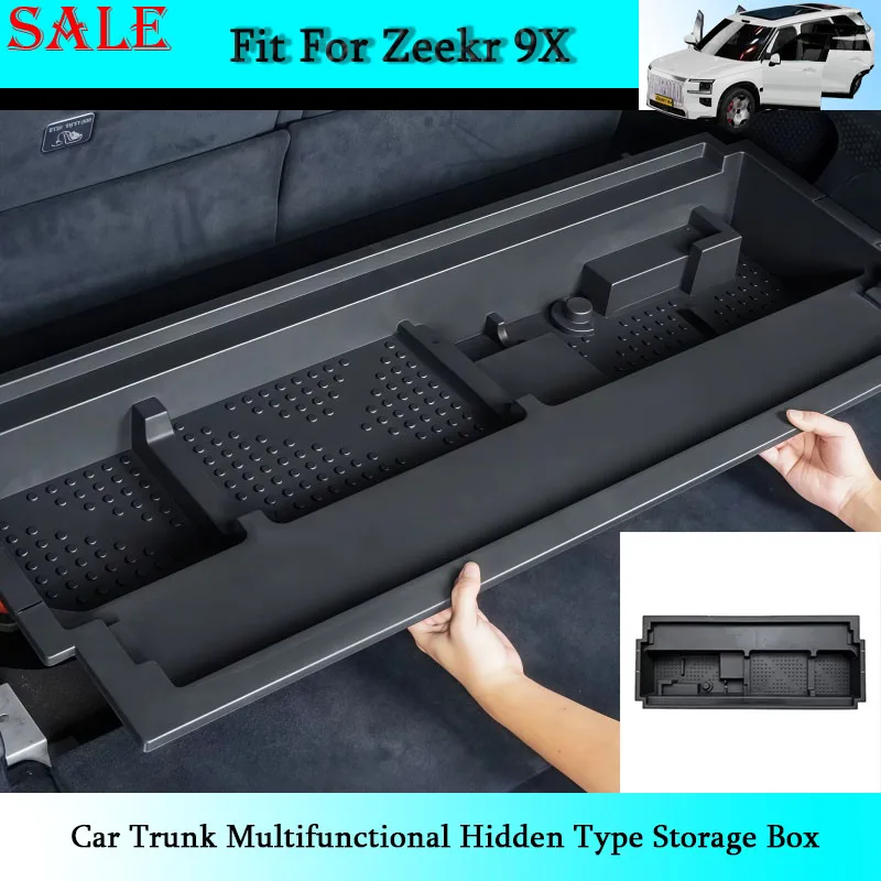 Fit for Zeekr 9X 2025 2026 Car Trunk Multifunctional Hidden Type Storage Box Automobile Interior Modification Accessories