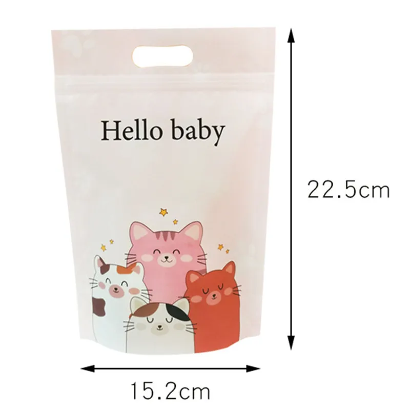 50Pcs Plastic Stand-Up Nougat Snow Flakes Zipper Ziplock Food Packaging New Year Beef Biscuits Candy Hand Bags