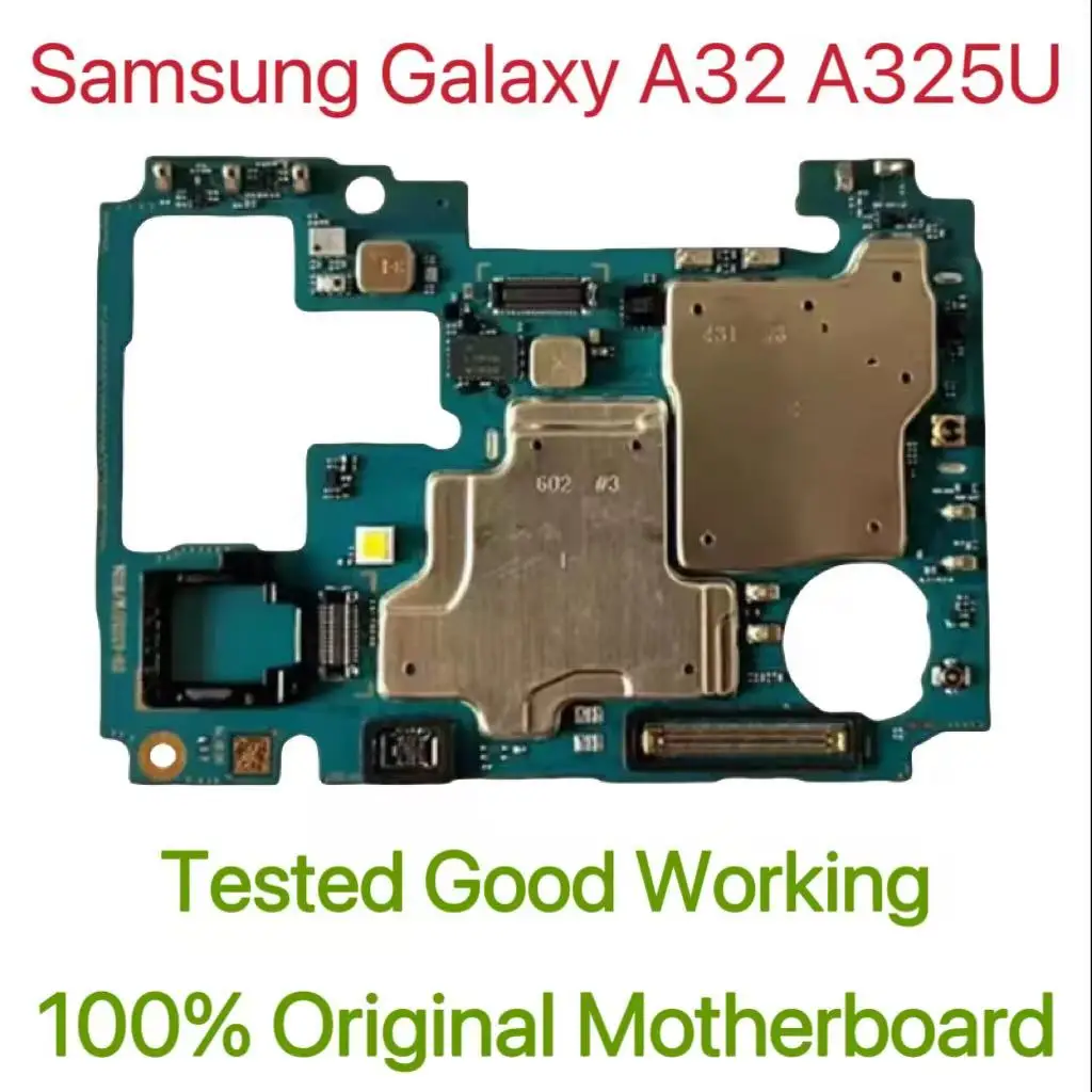 Original Unlocked Main Board For Samsung Galaxy A32 A325U 5G Mainboard Motherboard Unlocked With Chips Circuits Flex Cable